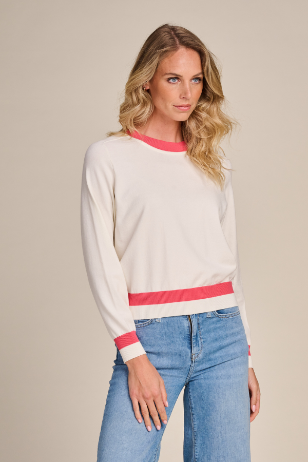 Spaska Contrast - Off White+red